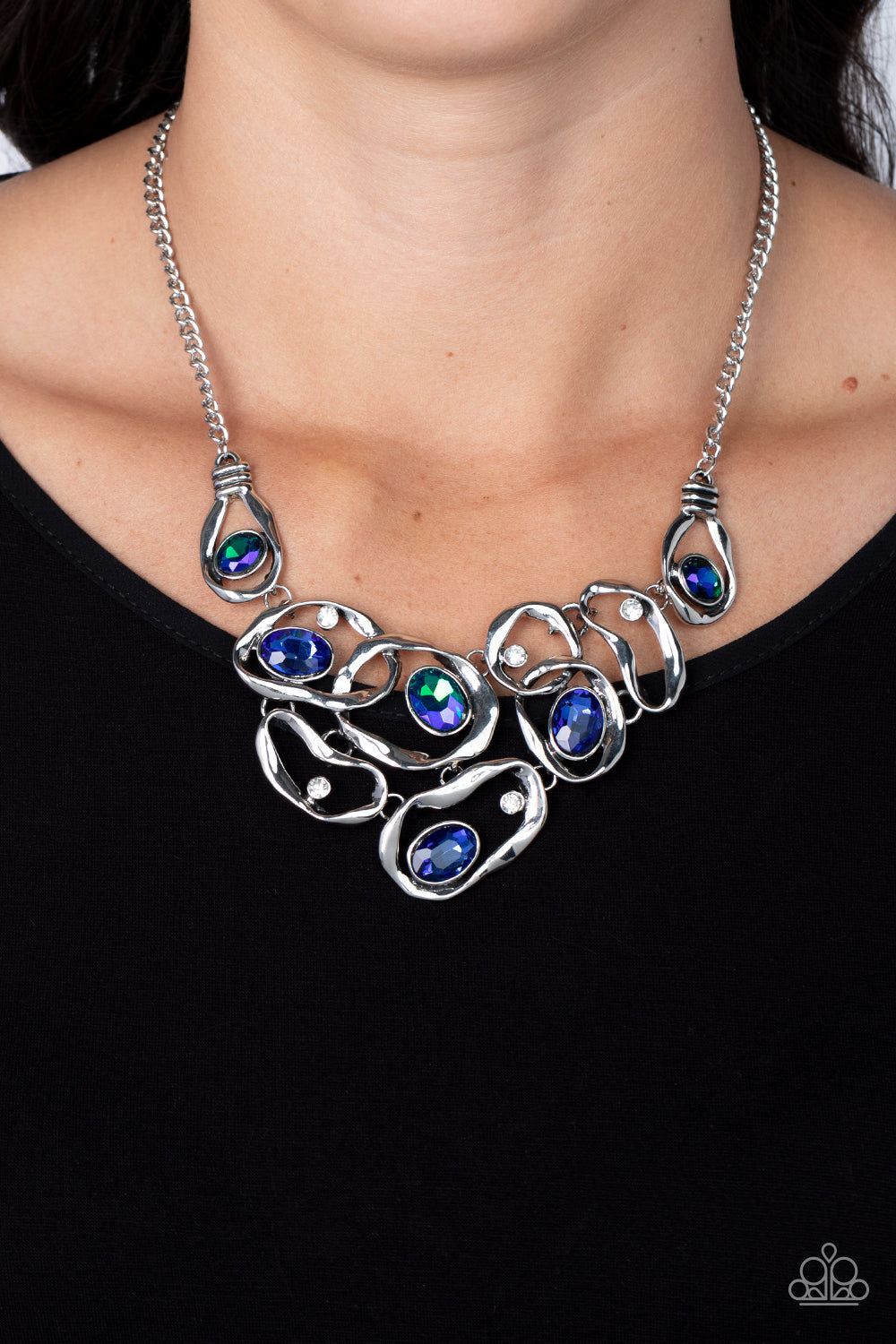 Warp Speed - Blue Necklace Paparazzi Accessories