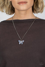 Load image into Gallery viewer, Free-Flying Flutter - Blue Paparazzi Necklace
