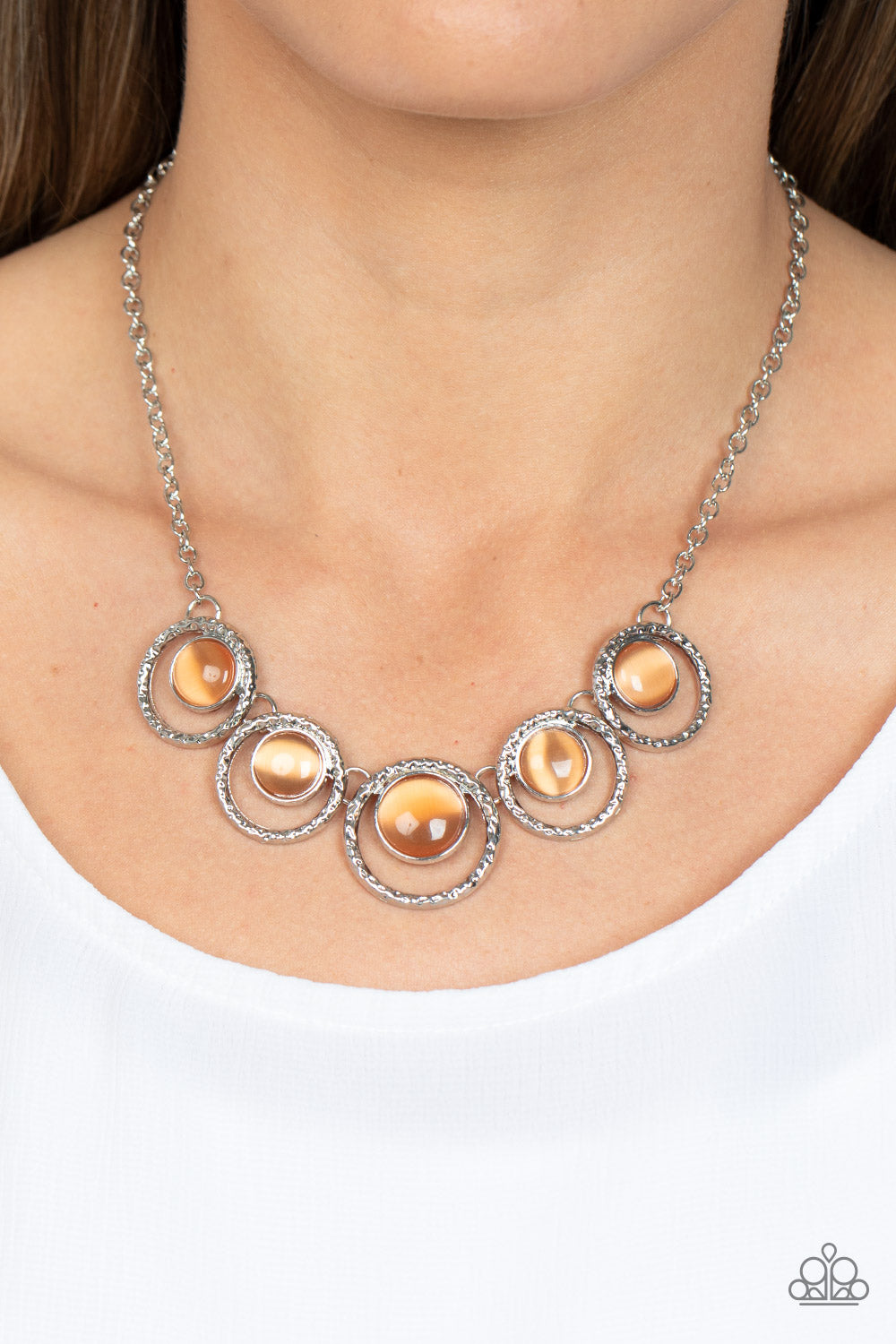 Elliptical Enchantment - Orange Necklace