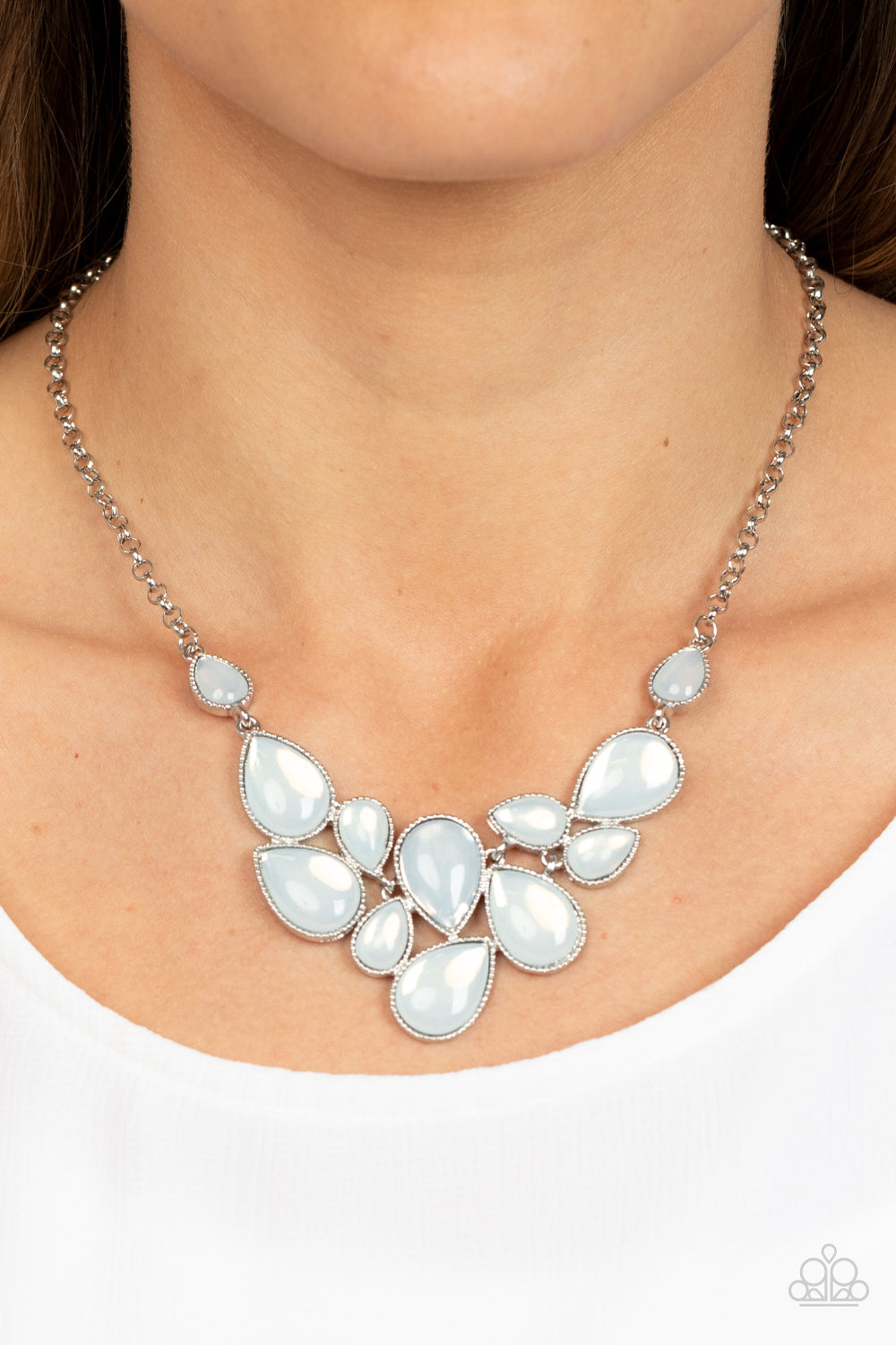 Keeps GLOWING and GLOWING - White Paparazzi Necklace