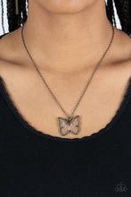 Load image into Gallery viewer, Gives Me Butterflies - Brass Paparazzi Necklace
