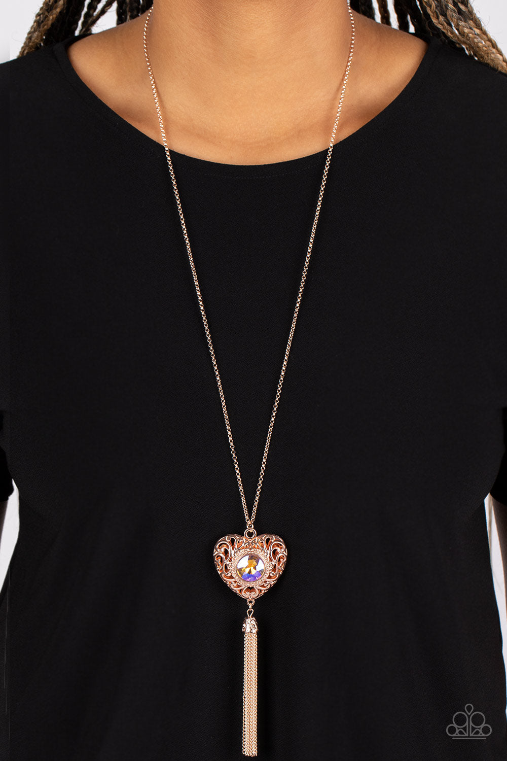 Prismatic Passion - Gold Heart Necklace