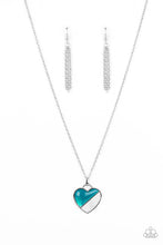 Load image into Gallery viewer, Nautical Romance - Blue Paparazzi Heart Necklace

