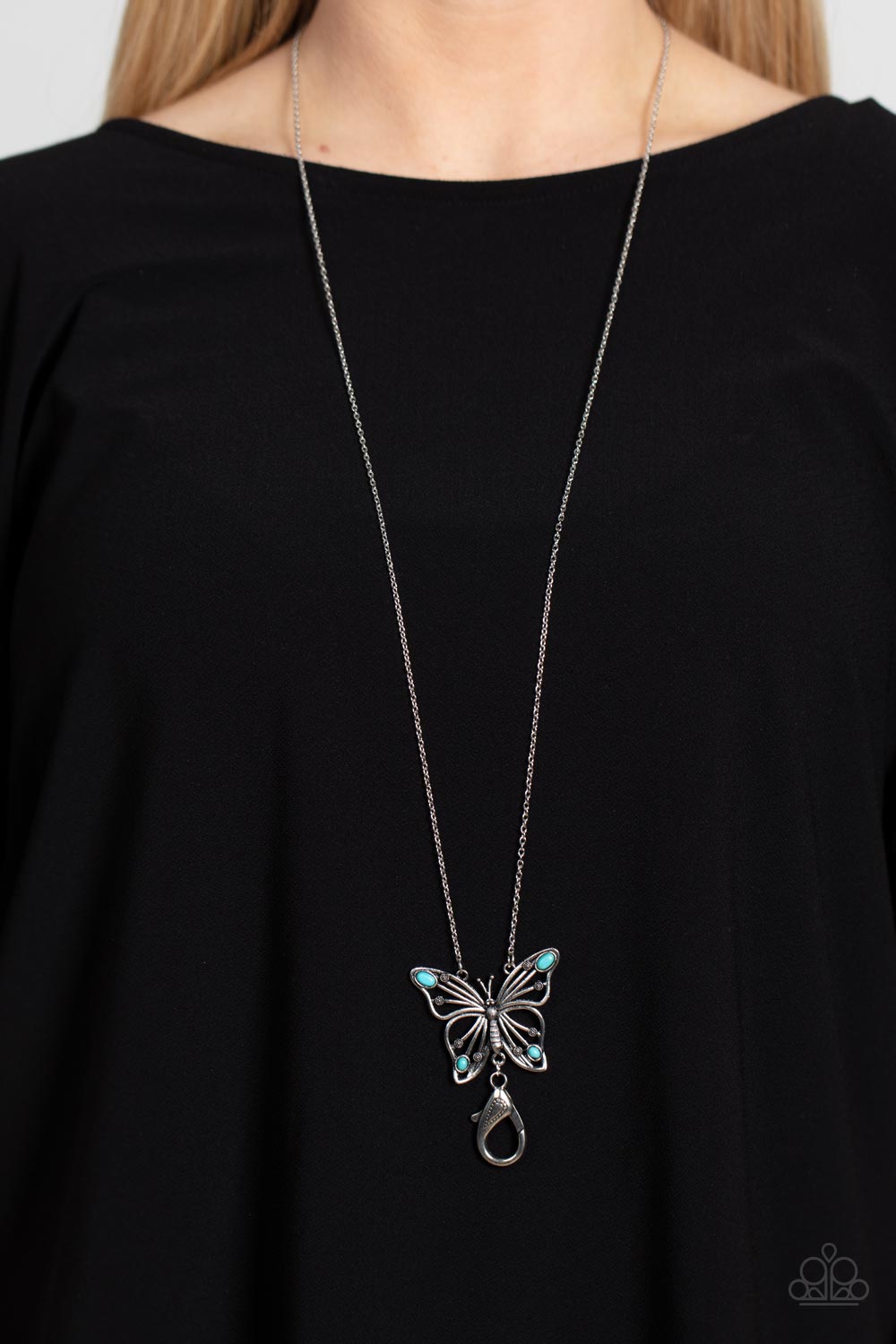 Badlands Butterfly - Blue Paparazzi Necklace