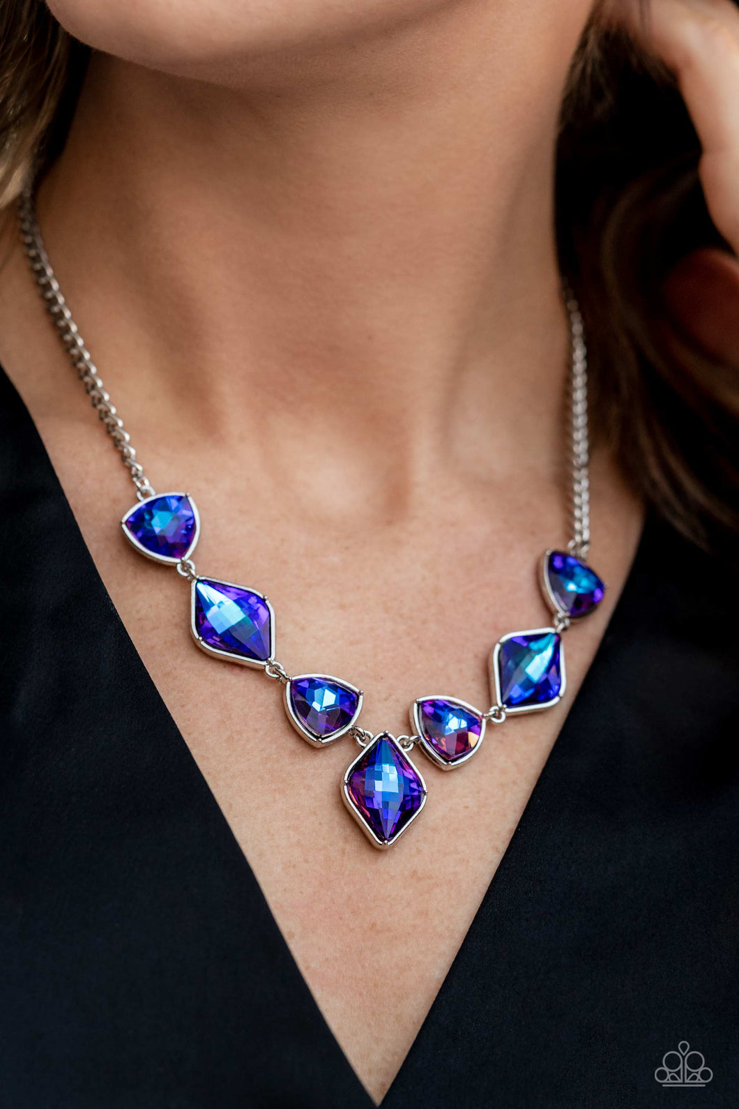 Glittering Geometrics - Purple Paparazzi Necklace