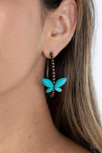 Load image into Gallery viewer, Bohemian Butterfly - Brass Paparazzi Earrings
