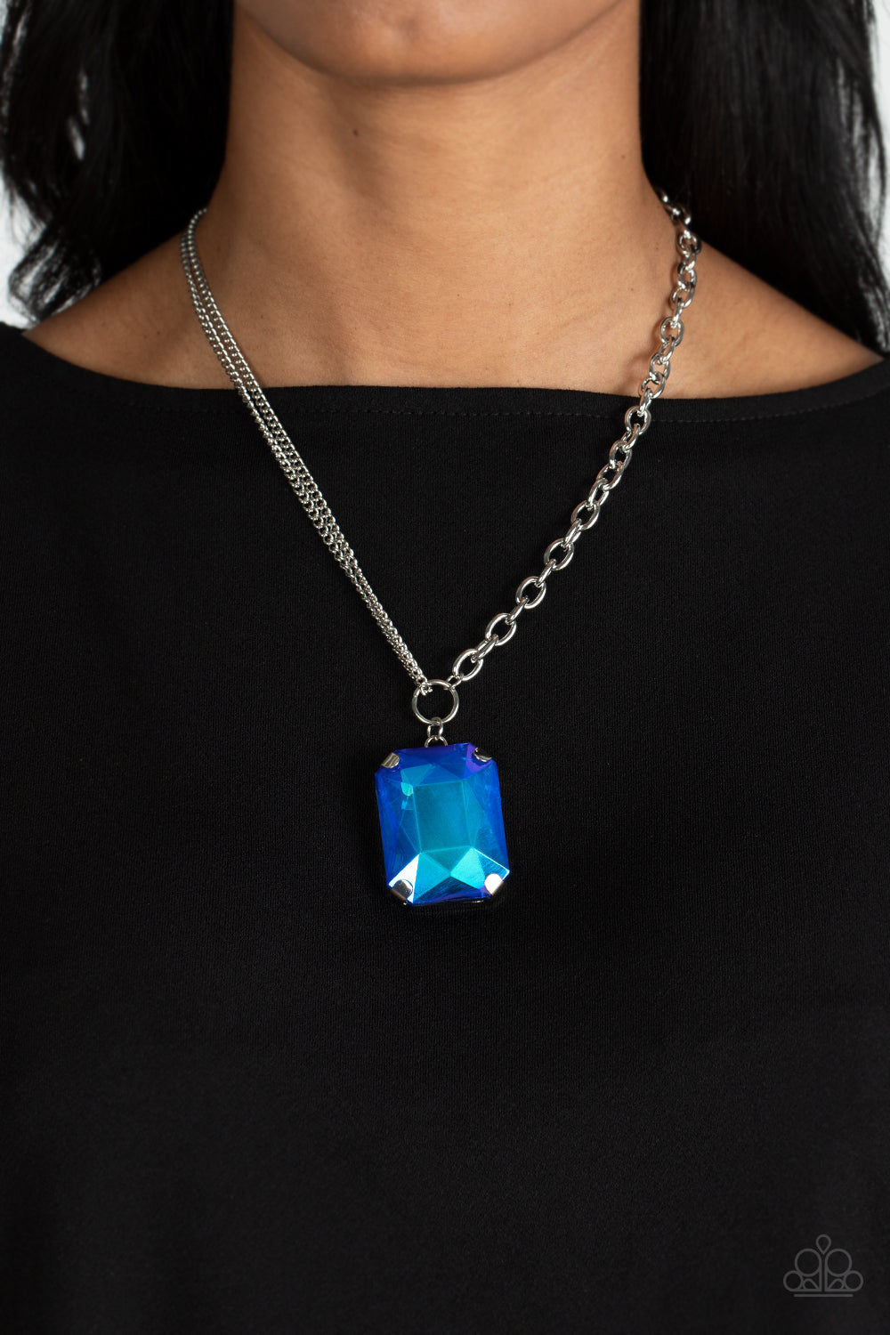 Instant Intimidation - Blue Paparazzi Necklace