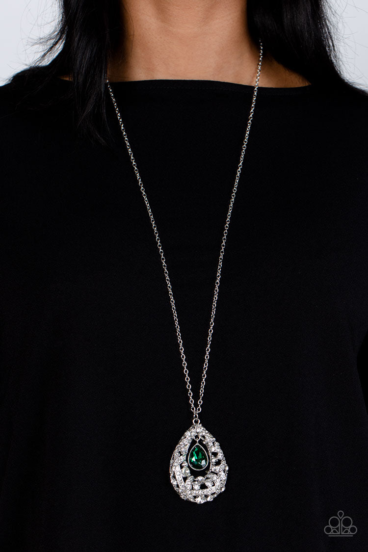 Glitz and GLOW - Green Paparazzi Necklace