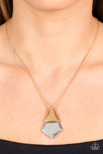 Load image into Gallery viewer, Posh Pyramid - Gold Paparazzi Necklace
