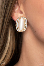 Load image into Gallery viewer, Shimmery Statement - Gold Paparazzi Earrings
