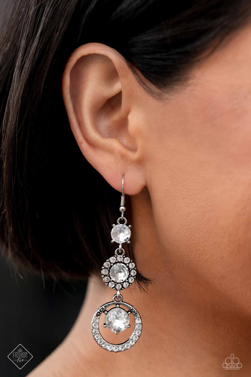 Enchanting Effulgence - White Paparazzi Earrings