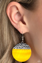 Load image into Gallery viewer, SHELL Out - Yellow Paparazzi Earrings
