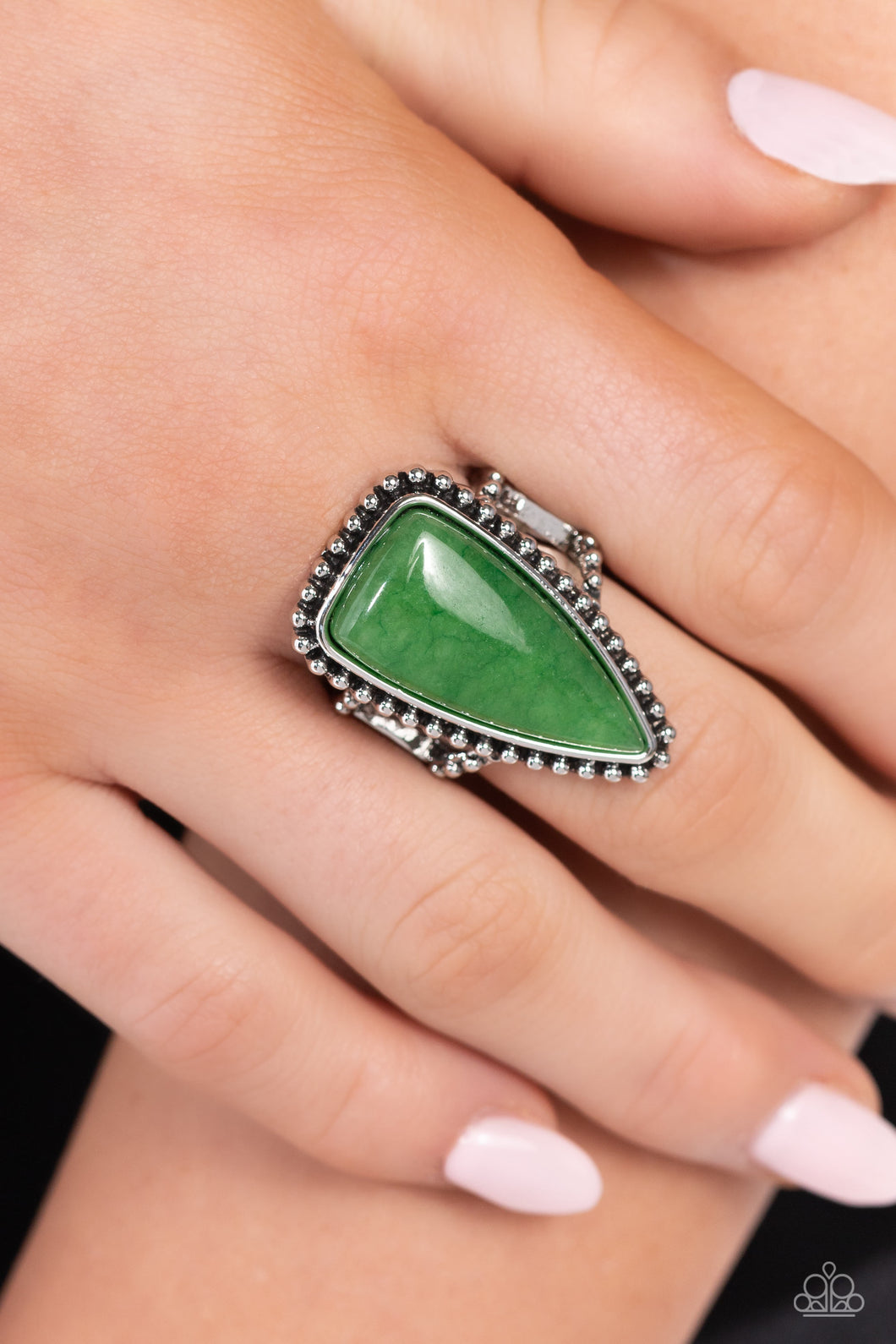 Earthy Engagement - Green Paparazzi Ring