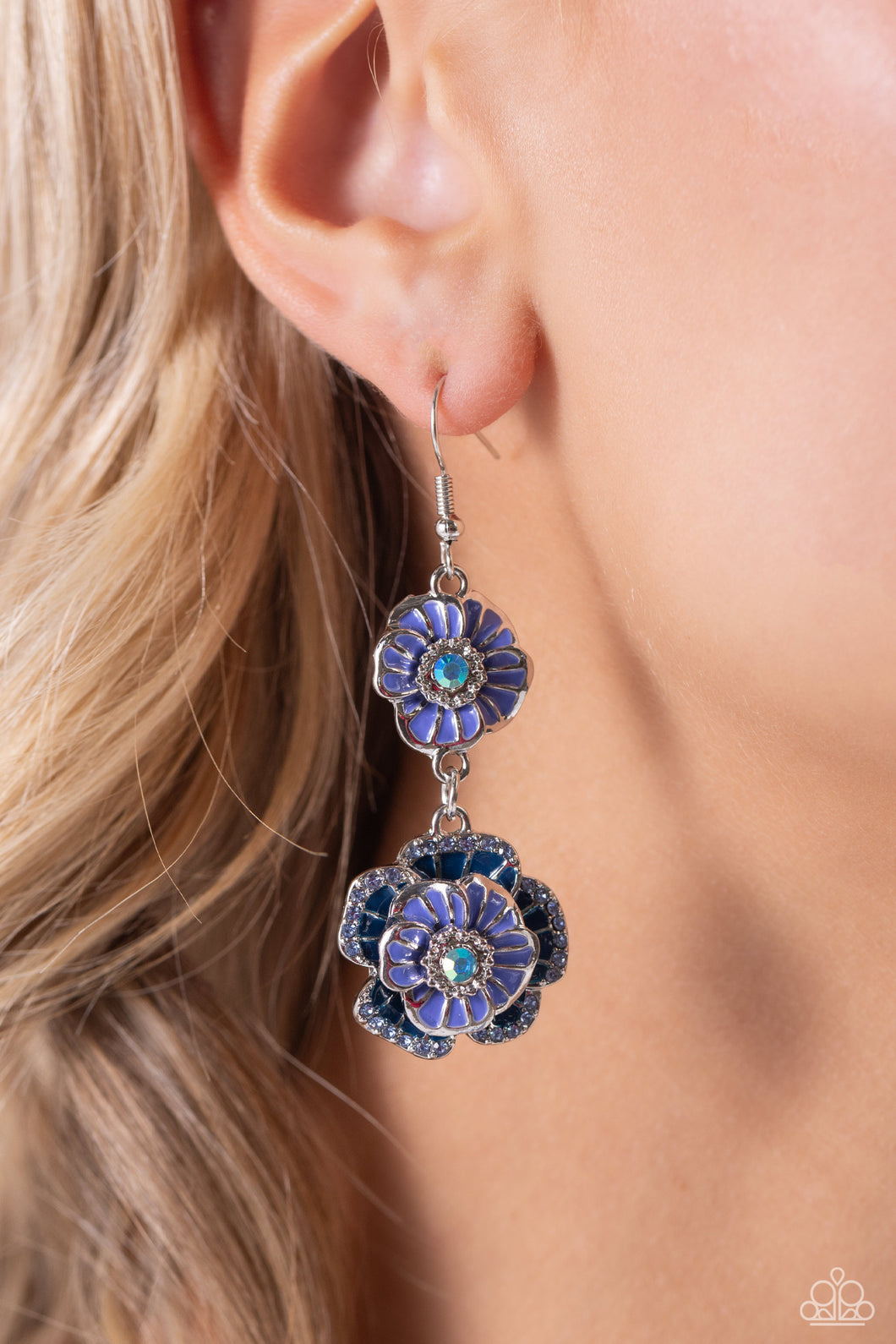 Intricate Impression - Blue Earrings