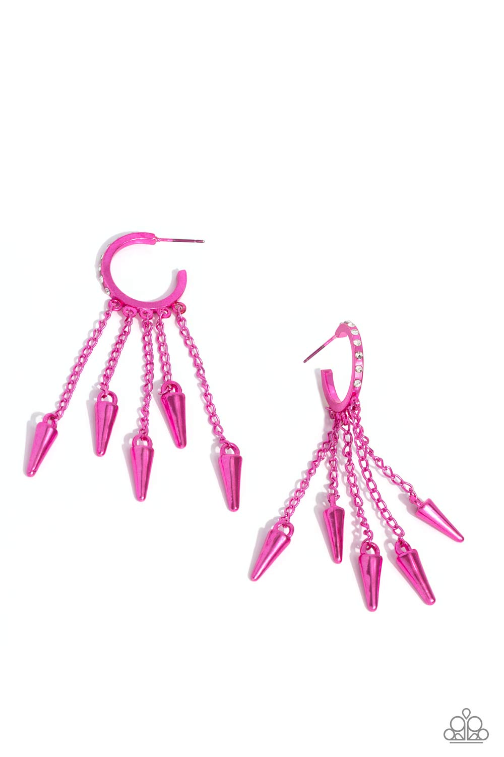 Piquant Punk - Pink Paparazzi Earrings