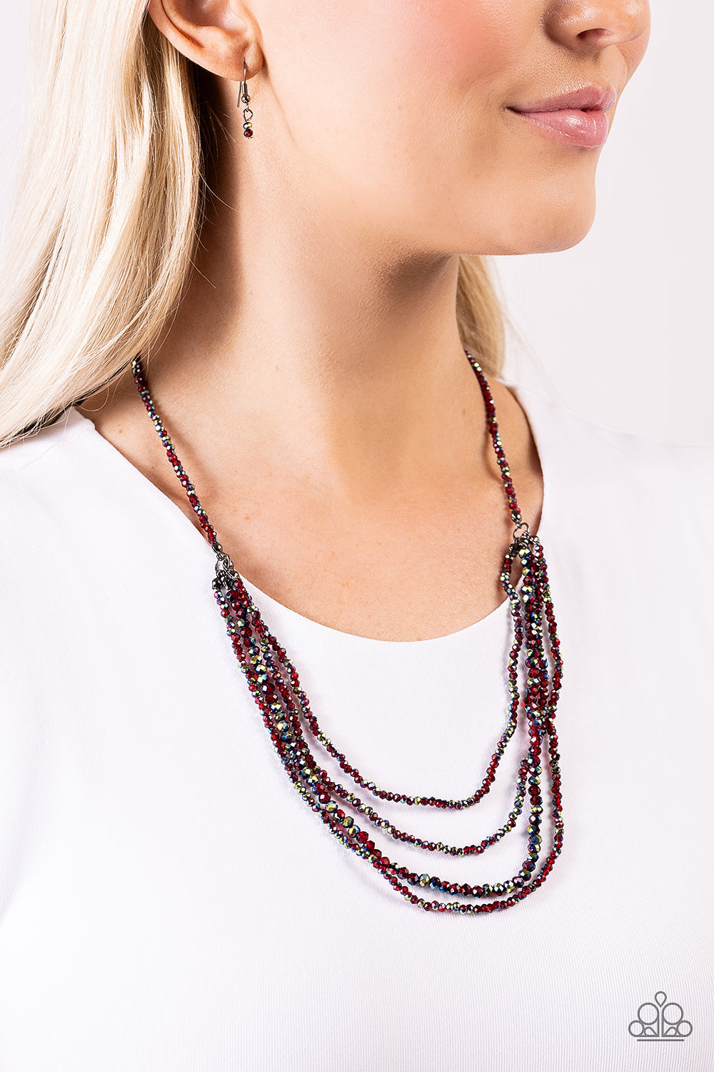 Candescent Cascade - Red Necklace