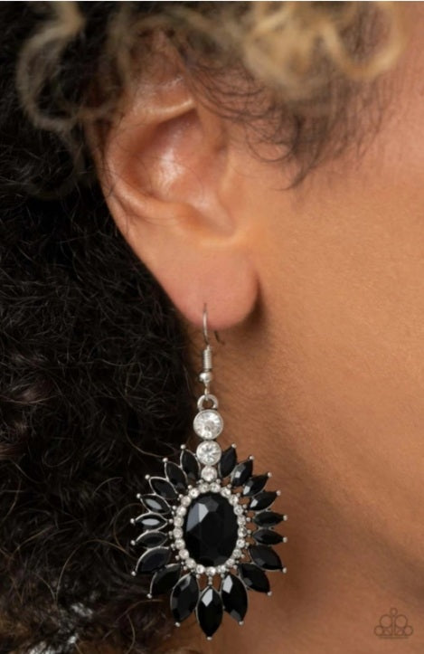 Big Time Twinkle Black Earrings Paparazzi Accessories