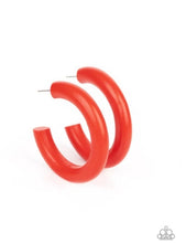 Load image into Gallery viewer, Woodsy Wonder Red Hoop Earrings
