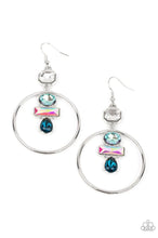 Load image into Gallery viewer, Geometric Glam Blue Earrings
