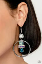 Load image into Gallery viewer, Geometric Glam Blue Earrings
